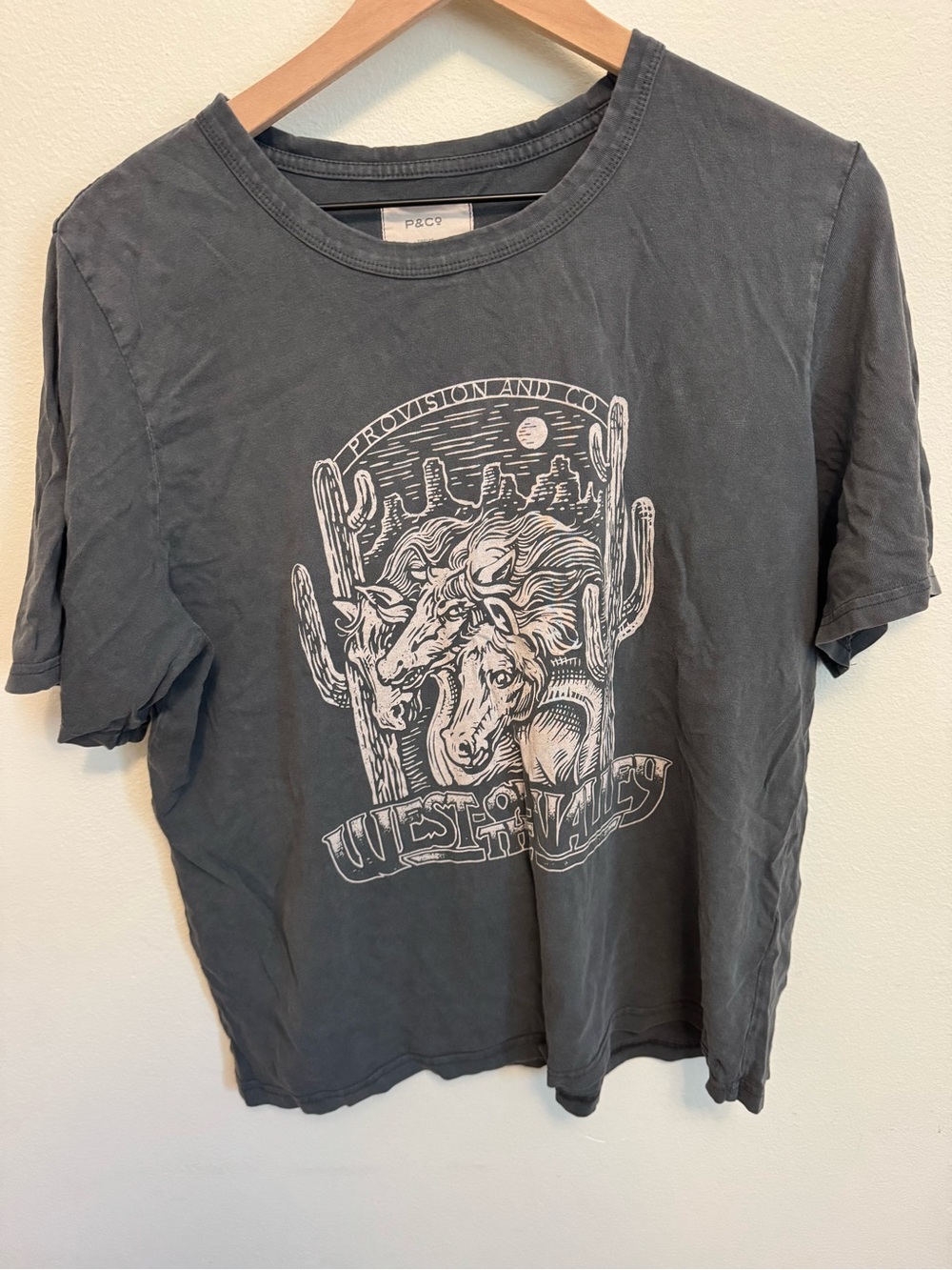 P&Co Charcoal Western Graphic Short Sleeve Tee - Women's